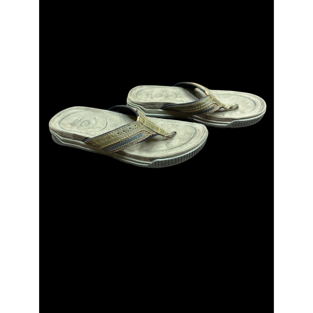 Earth Spirit Men's Sandals Gelron Cushioned Leather Flip Flop Thong‎ Size 8 US